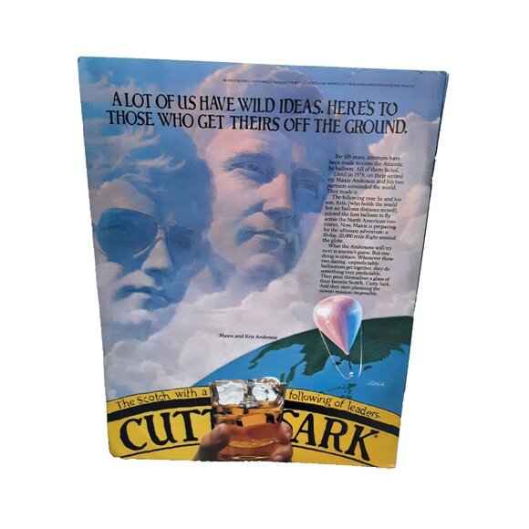 1981 Vintage Cutty Sark Scotch Ad Maxie Kris Anderson Balloon Flight Wild Ideas - Picture 1 of 1